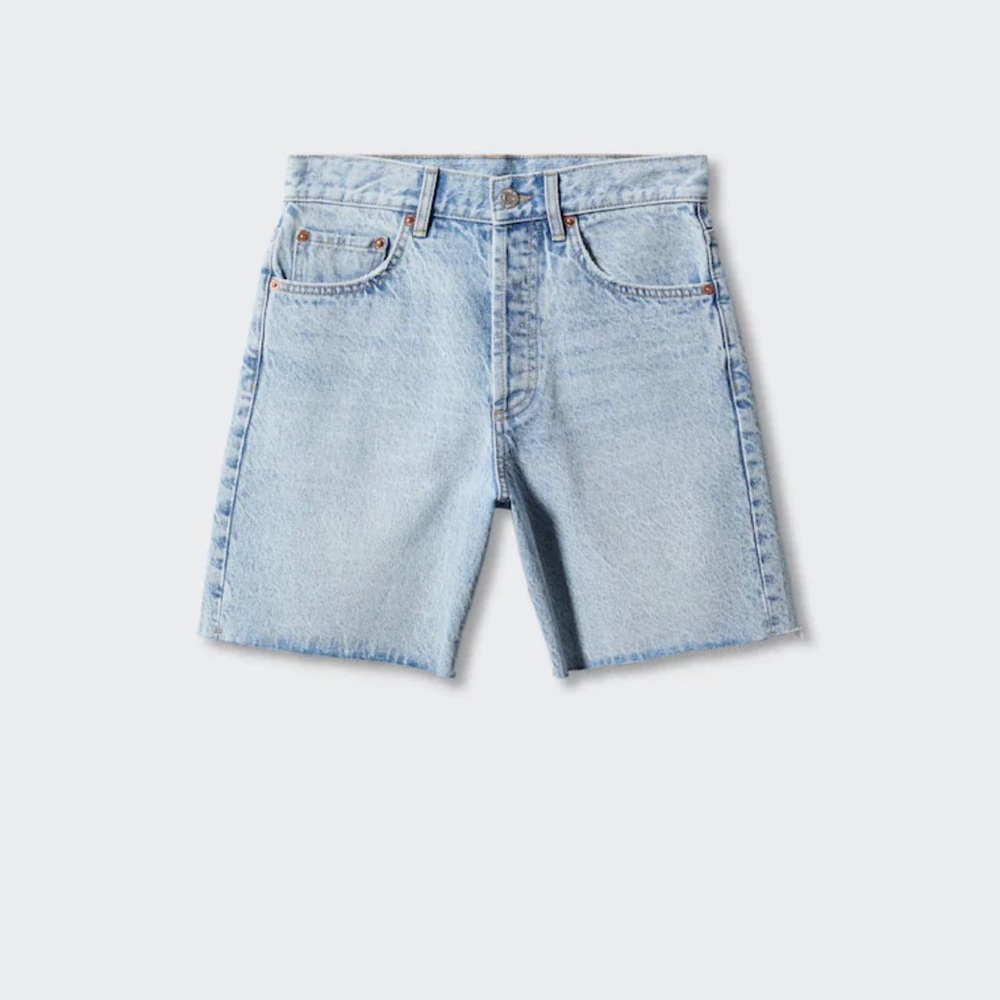 Decorative ripped denim bermuda shorts size 2 from Mango